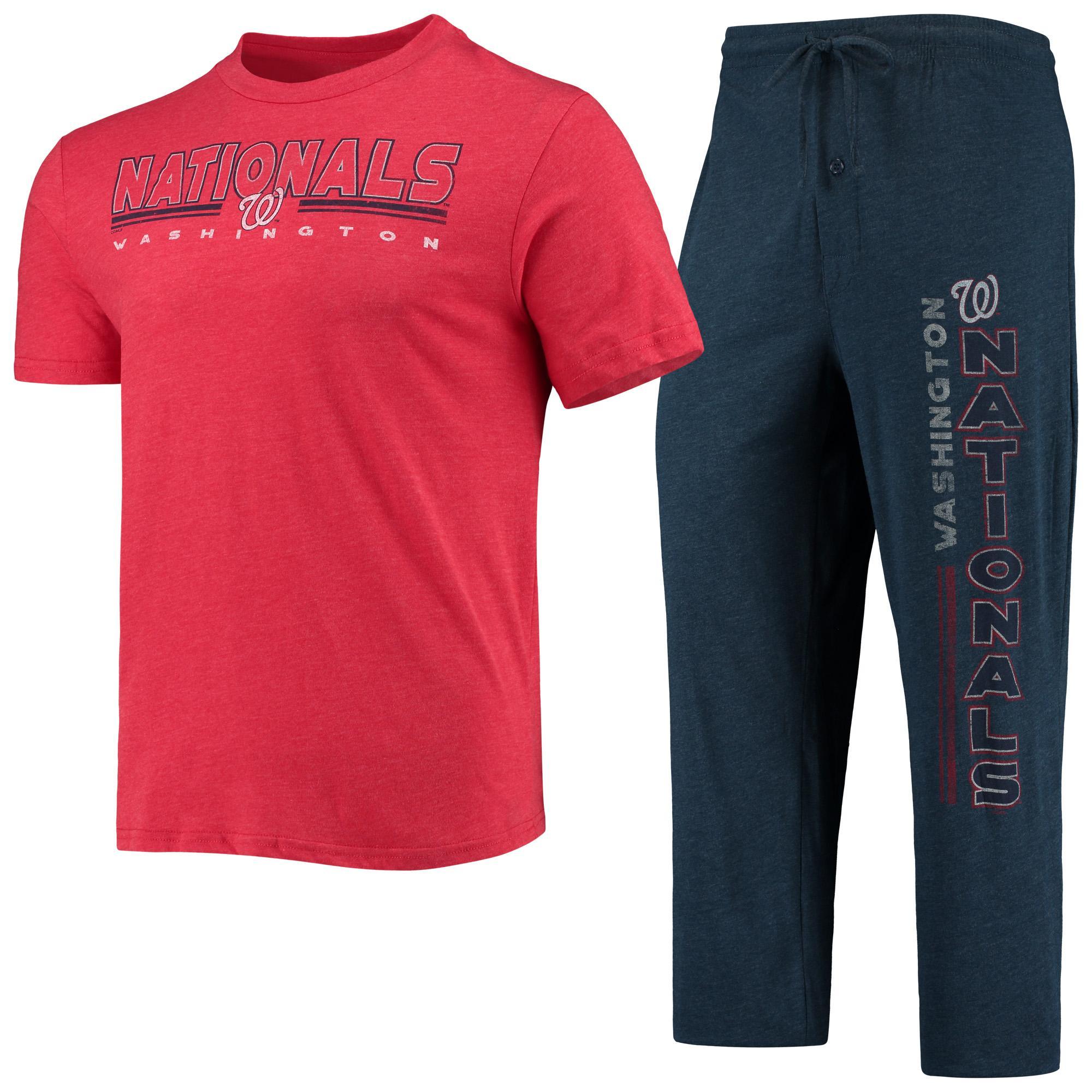 Mens Concepts Sport /Red Washington Nationals Meter T-Shirt and Pants Sleep Set Blue Product Image