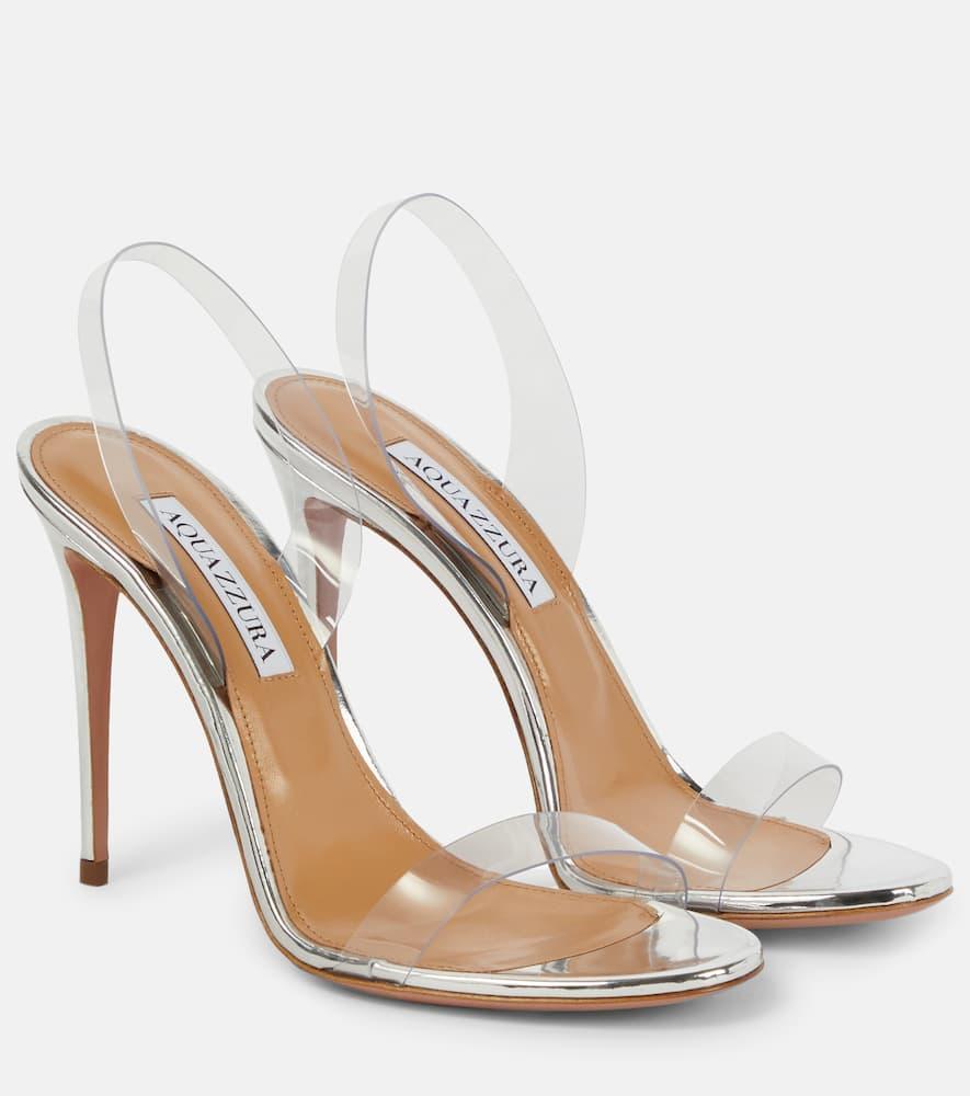 So Nude 105 Pvc Slingback Sandals In Silver Product Image