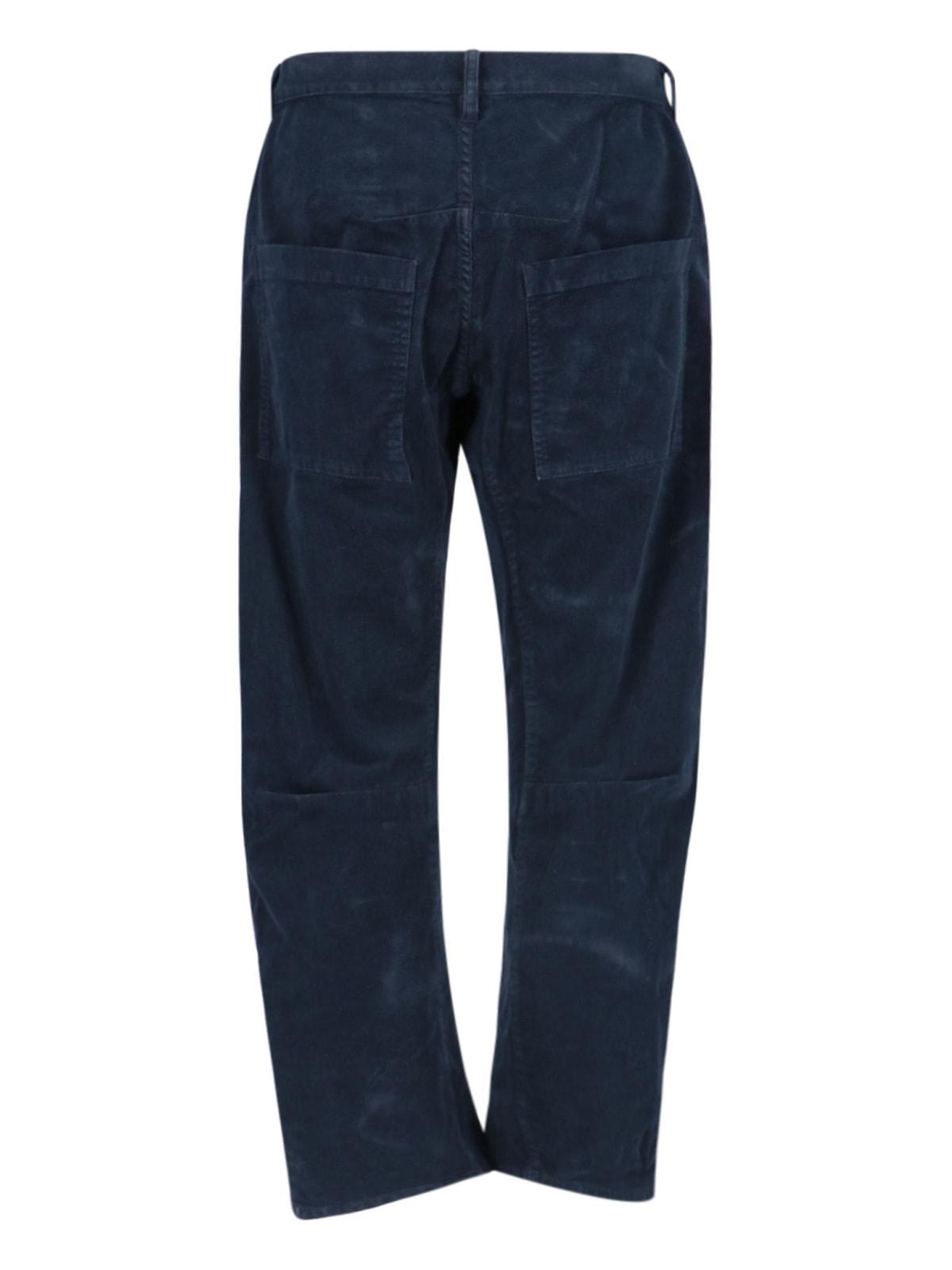 "shon" Corduroy Wide Pants In Blue Product Image