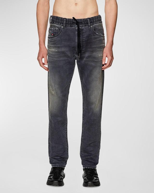 Mens D-Krooley Jogg L.32 Dark Grey Wash Denim Sweat Jeans Product Image