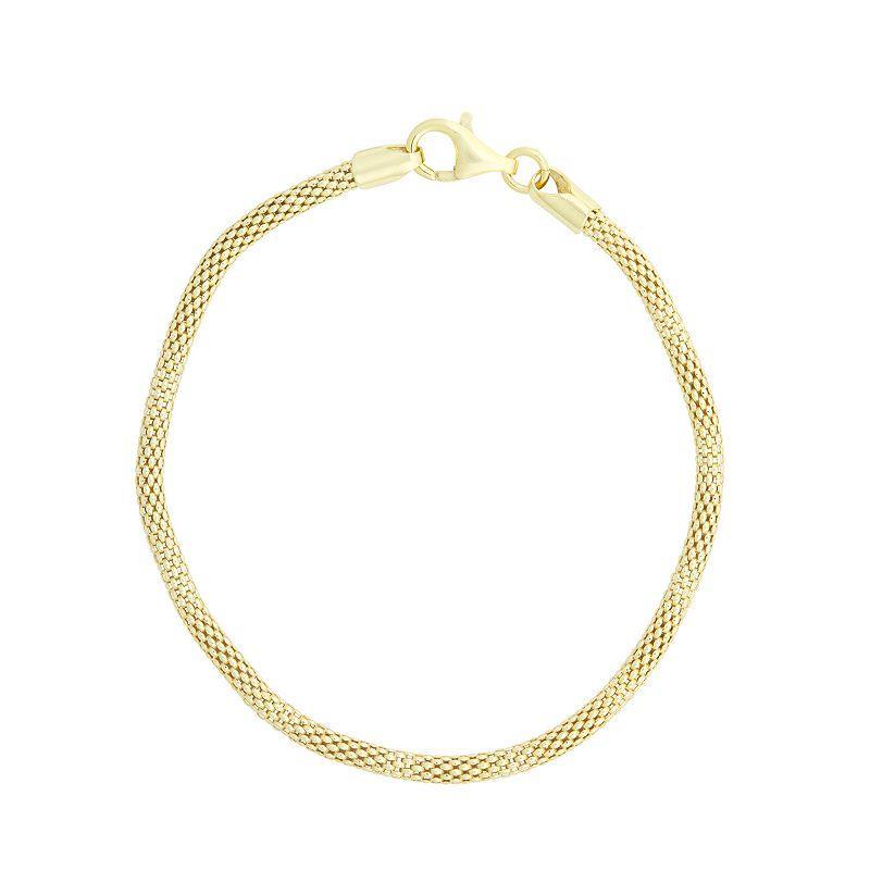 Giorgio di Vicenza Sterling Silver Italian Popcorn Chain Bracelet, Womens Yellow Product Image