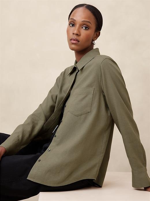 Classic Linen-Blend Shirt Product Image