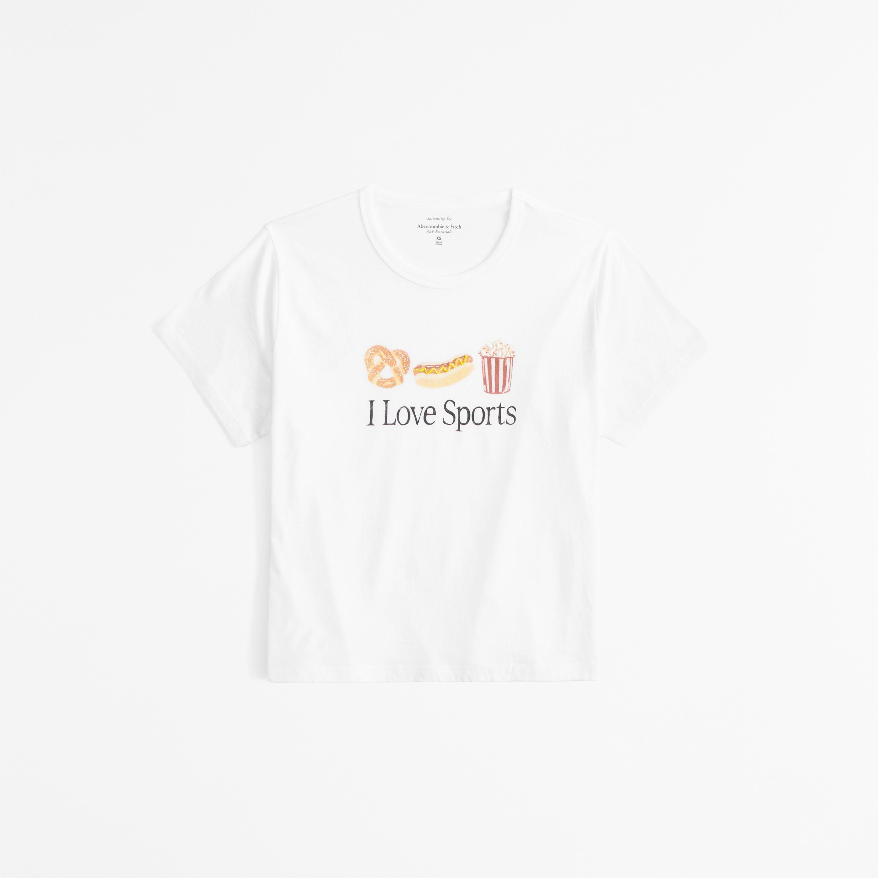 Short-Sleeve I Love Sports Graphic Skimming Tee Product Image