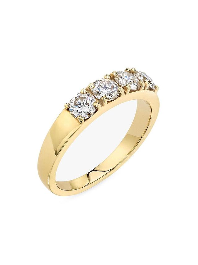 Womens Tetrad 14K Yellow Gold & Round 1.00 TCW Lab-Grown Diamond Ring Product Image