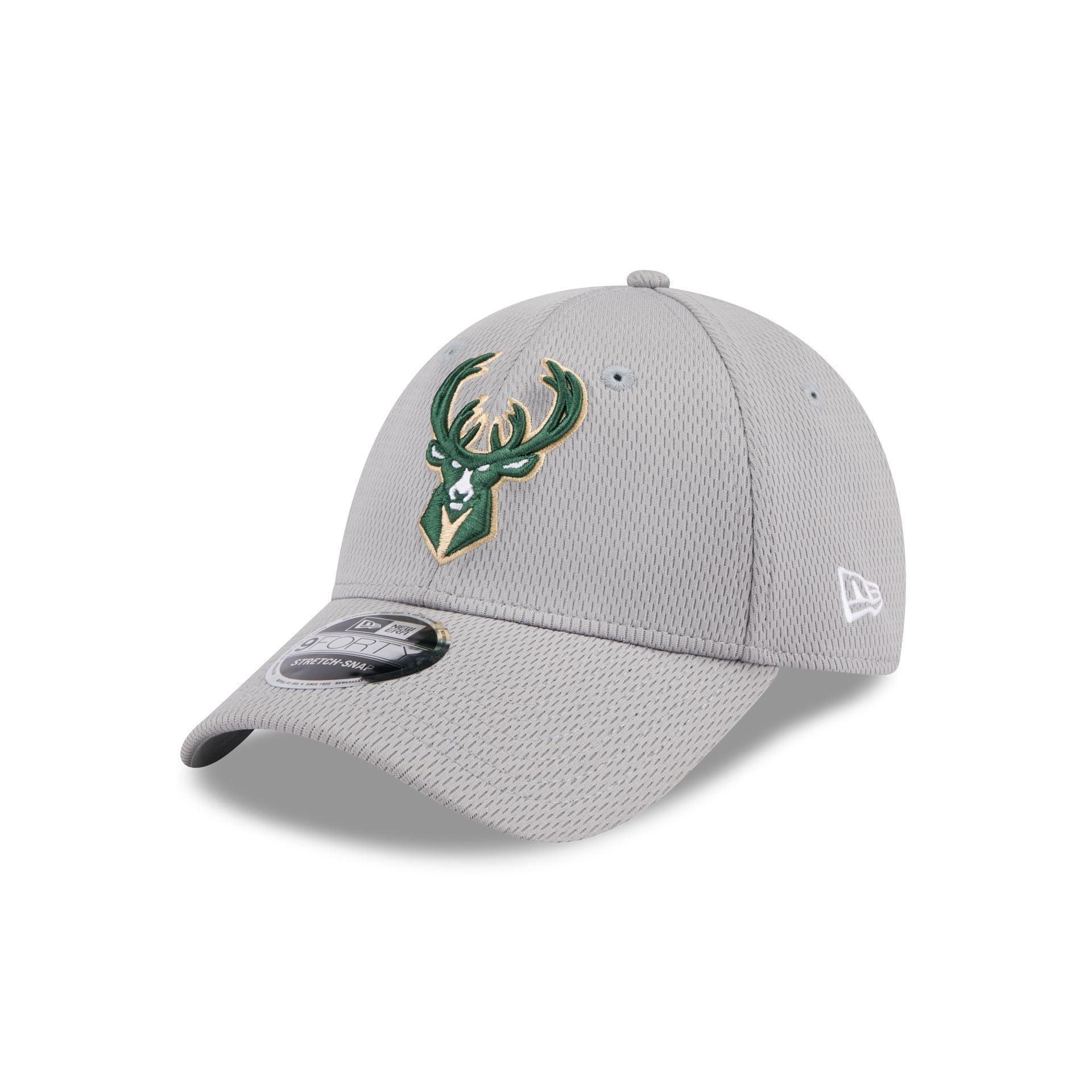 Milwaukee Bucks Gray 9FORTY Stretch-Snap Hat Male Product Image