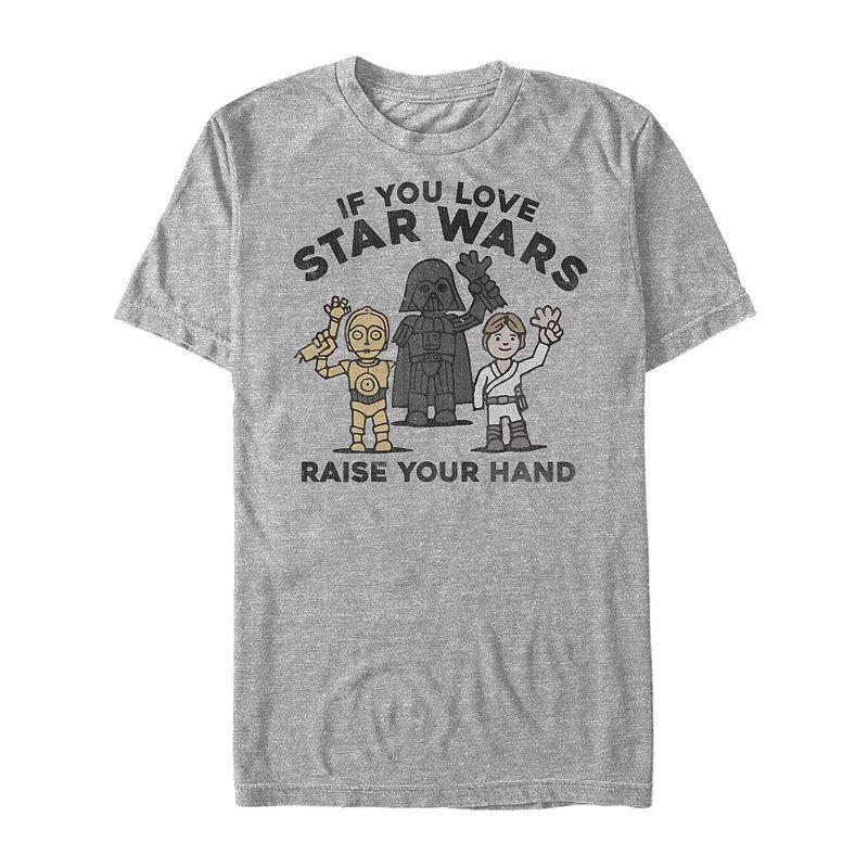 Mens Star Wars Raise Your Hands Tee Athletic Grey Product Image