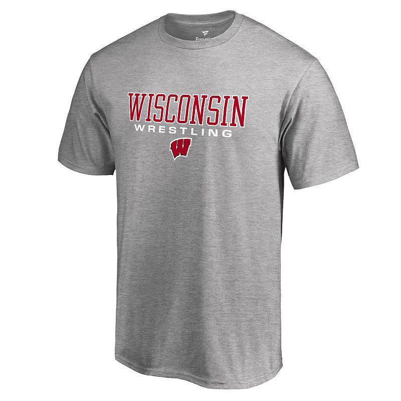 Mens Fanatics Branded Heathered Gray Wisconsin Badgers True Sport Wrestling T-Shirt Product Image