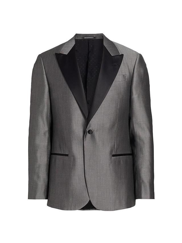 Mens Wool-Blend One-Button Dinner Jacket Product Image