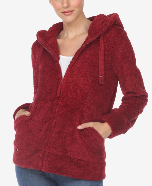 White Mark Womens Hooded Sherpa Jacket Product Image