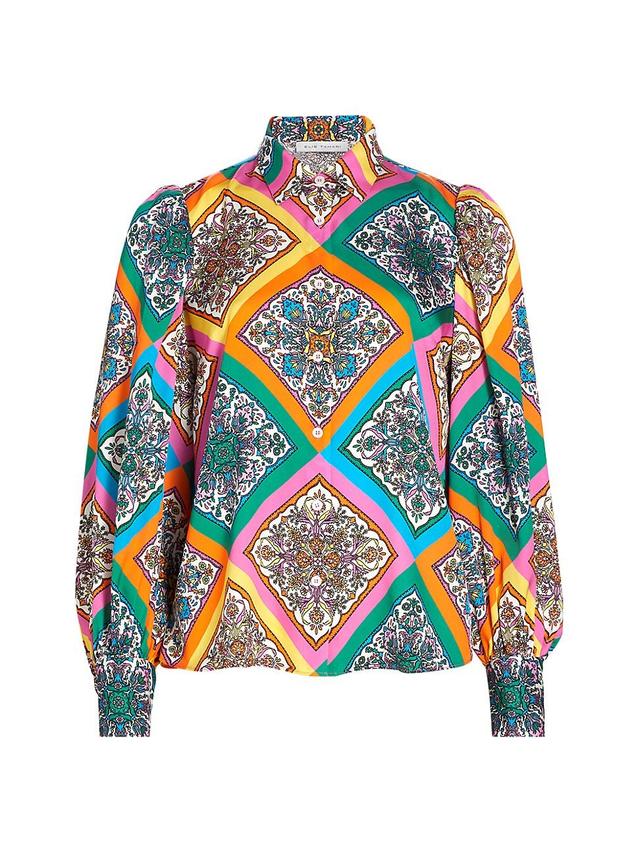 Womens Molly Mosaic Silk Blouse Product Image