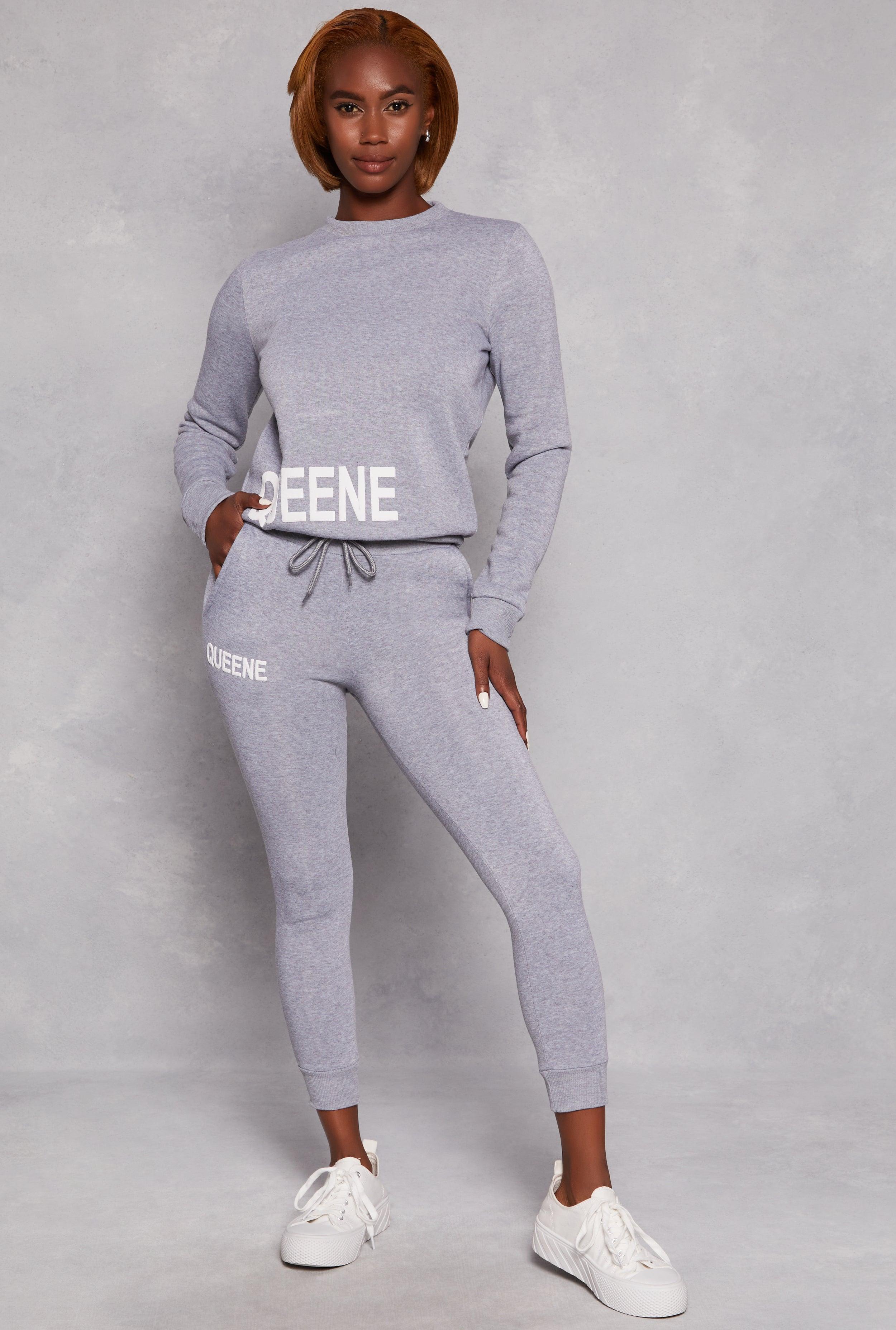 Womens Queene Graphic Fleece Drawstring Joggers product image