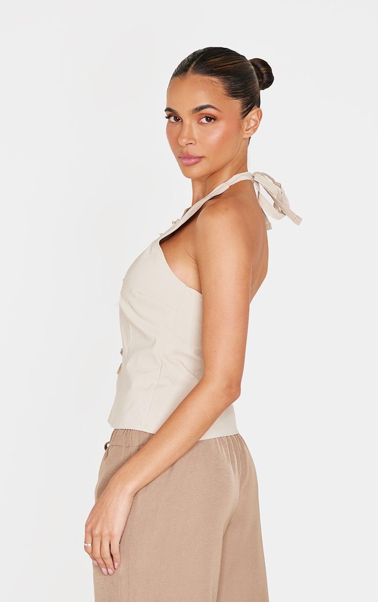 Beige Bow Detail Long Top Product Image