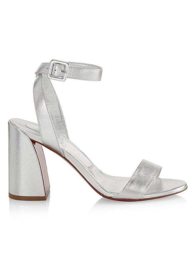 Womens Miss Sabina 85 Metallic Leather Ankle Strap Sandals Product Image