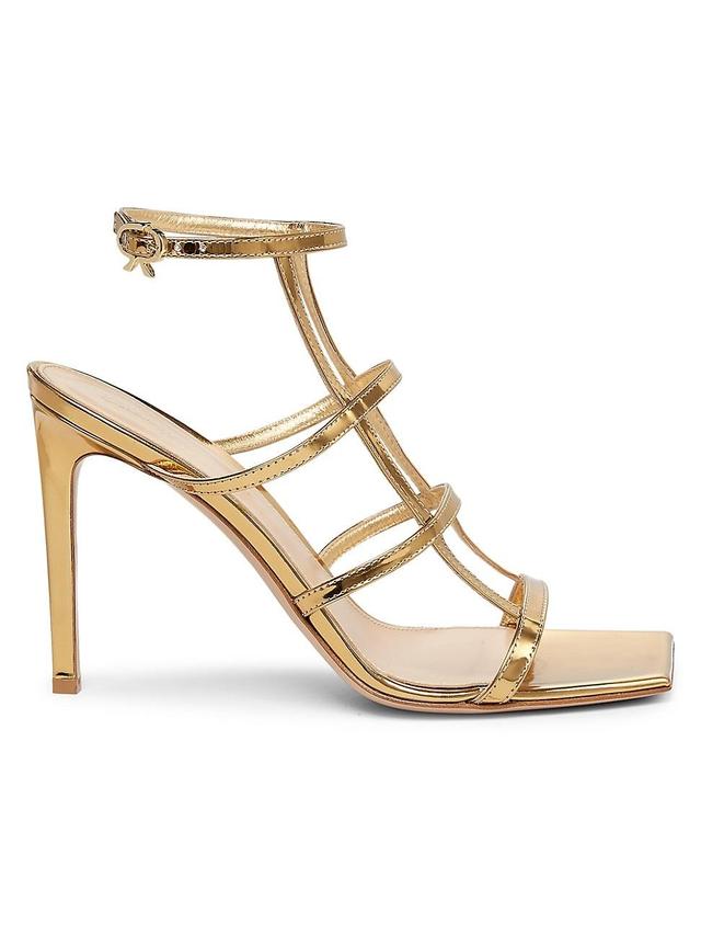 Womens Strappy 95MM Metallic Leather Sandals Product Image
