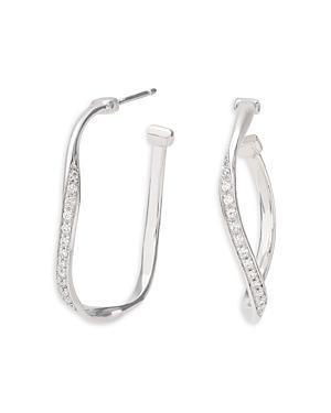 Womens Marrakech 18K White Gold & 0.22 TCW Diamond Twisted Hoop Earrings Product Image