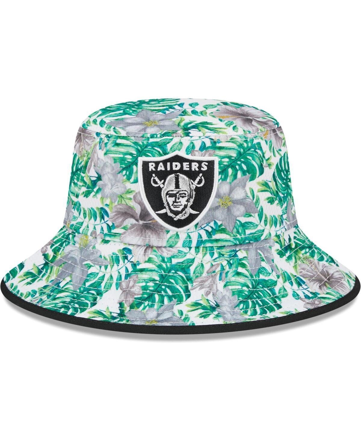 Mens New Era White Las Vegas Raiders Botanical Bucket Hat Product Image