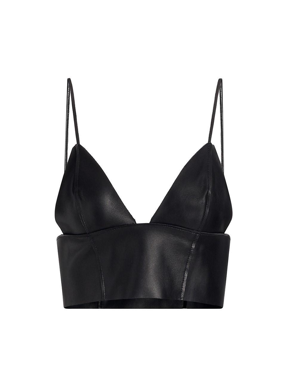 Womens Leather Bralette Top Product Image