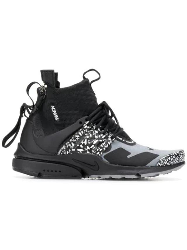 + Acronym Air Presto Mid Leather And Rubber-trimmed Mesh Sneakers - Gray In Grey Product Image