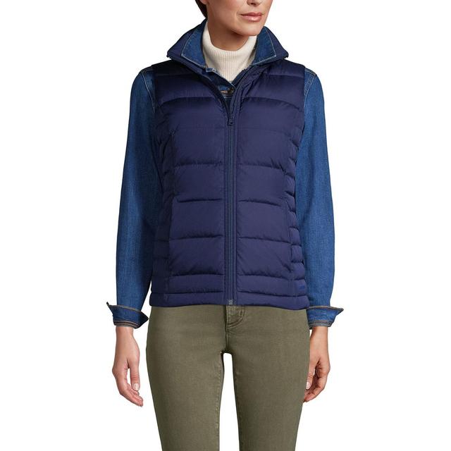 Petite Lands End Winter Down Puffer Vest, Womens Deep Blue Product Image