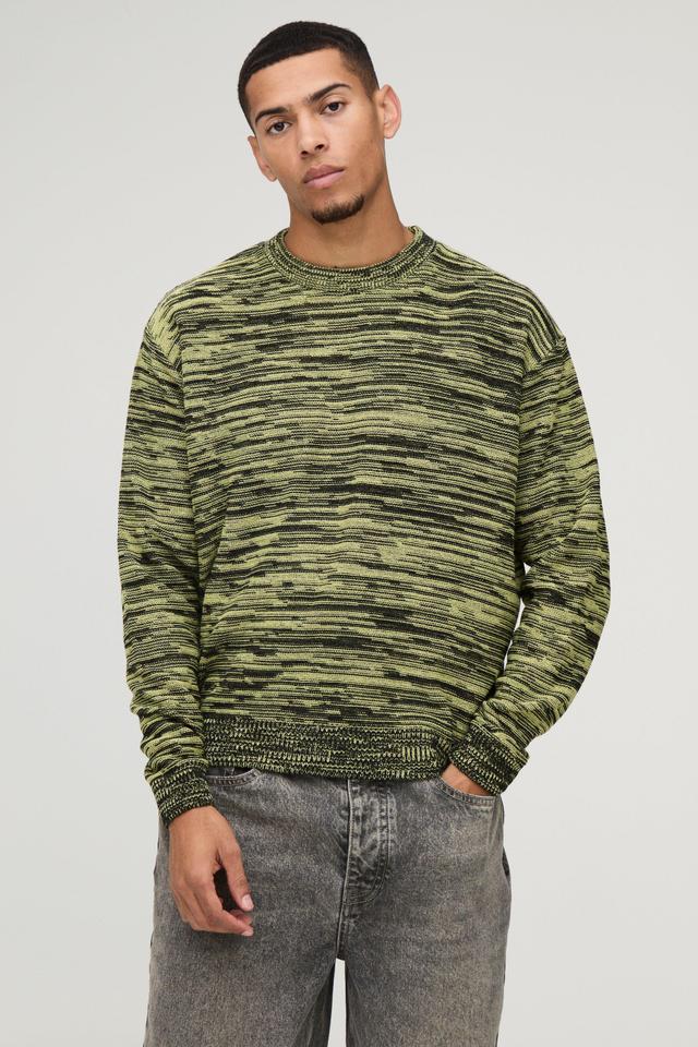 Oversized Boxy Fit Colour Twist Knitted Jumper | boohooMAN USA Product Image