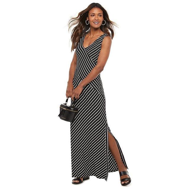 Womens Nina Leonard Striped Maxi Dress Product Image