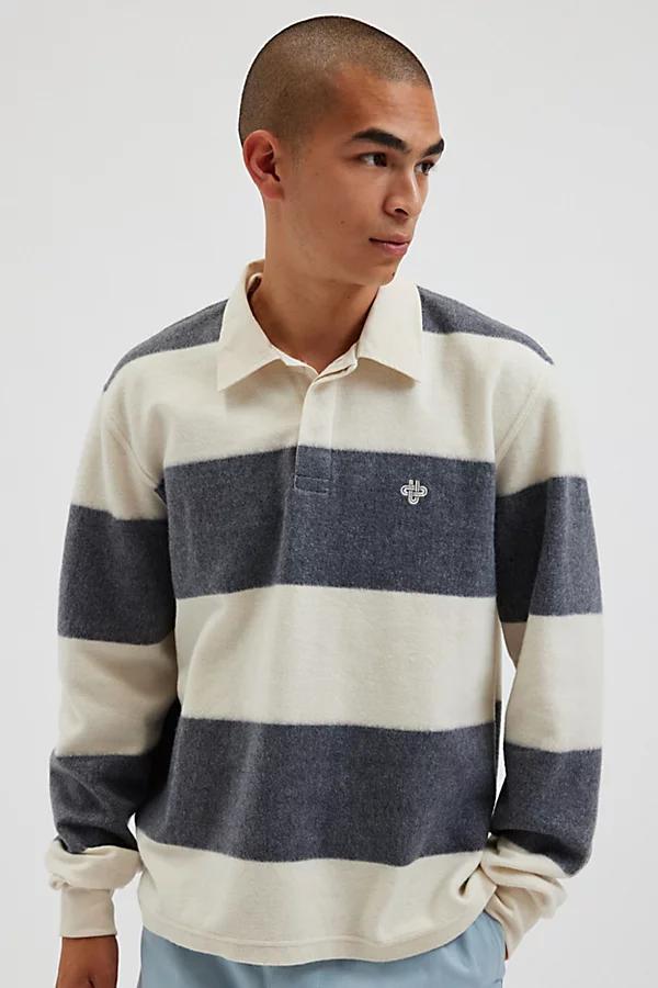 Urban Outfitters UO Richmond Brushed Stripe Rugby Shirt Top Mens at Urban Outfitters Product Image