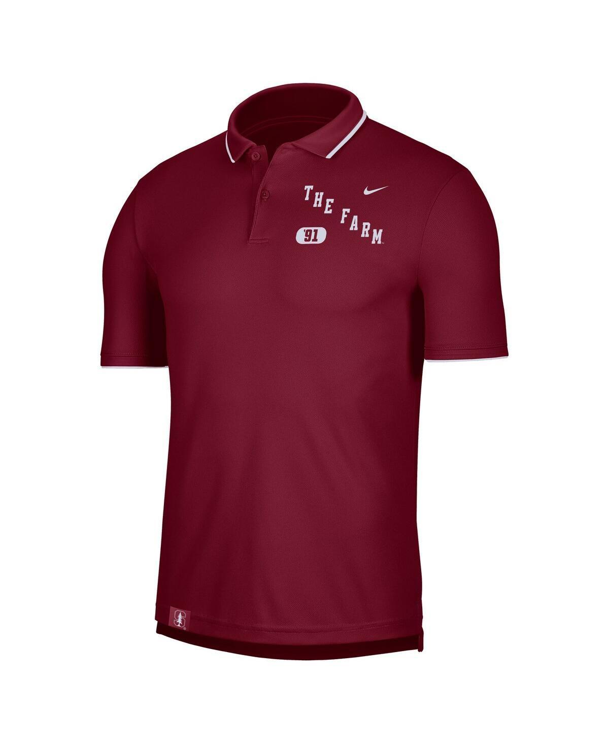 NIKE Men's  Cardinal Stanford Cardinal Wordmark Performance Polo Shirt Product Image