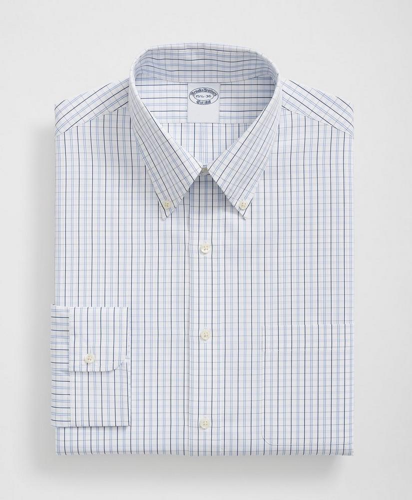 Supima® Cotton Poplin Polo Button-Down Collar, Checked Dress Shirt Product Image