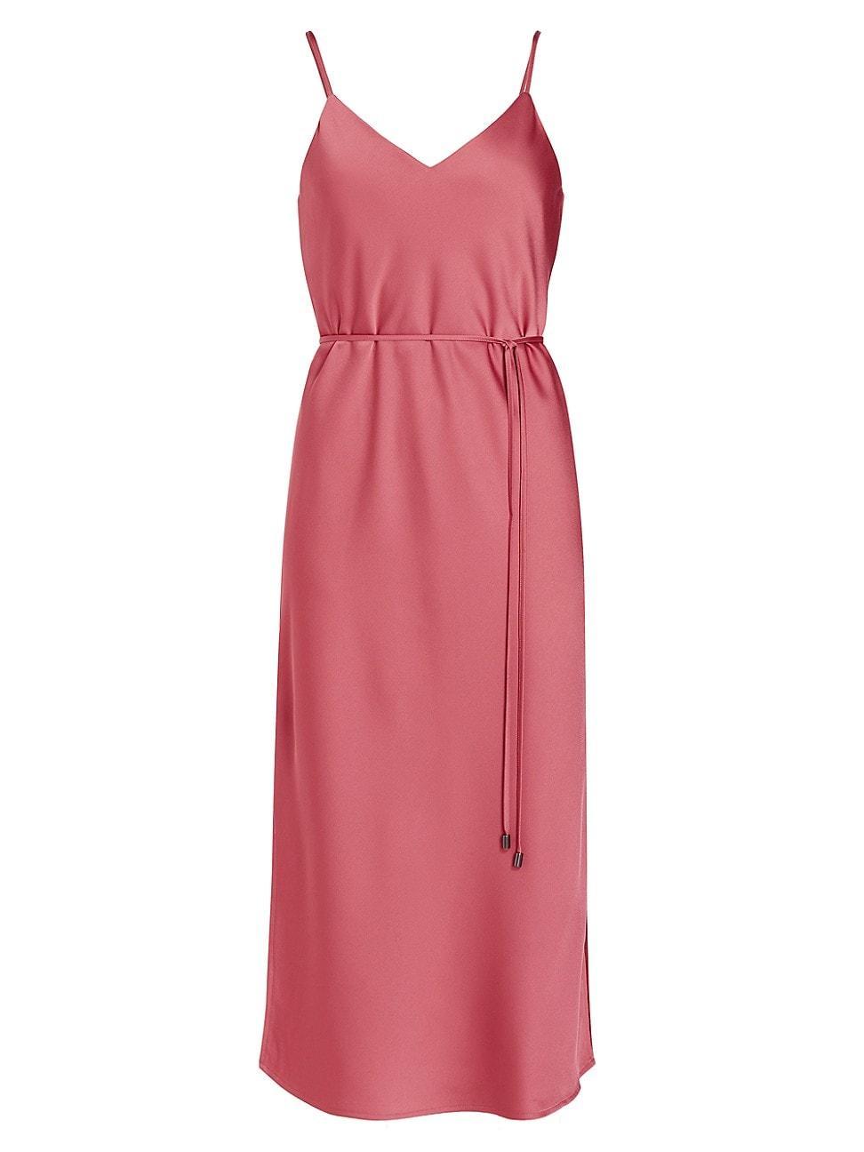 Womens Lilli Belted Satin Midi-Dress Product Image