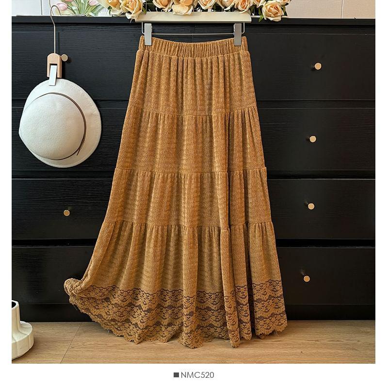 Lace A-Line Maxi Skirt Product Image