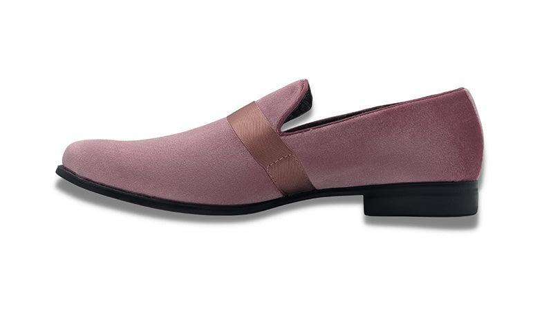 Pink Solid Velvet Loafer Product Image