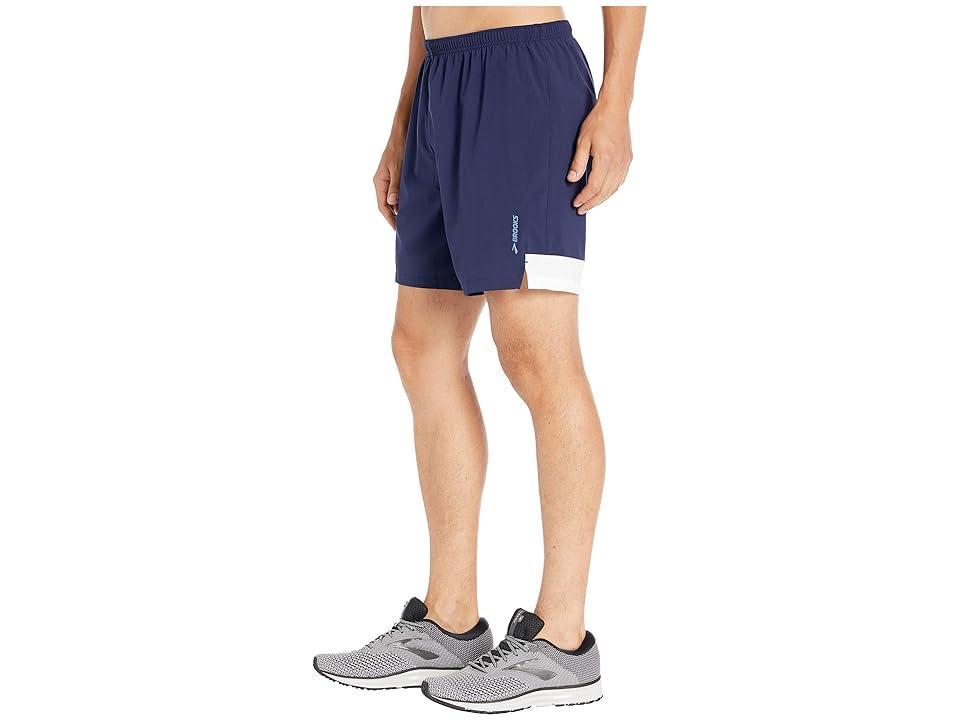 Brooks Go-To 7 Shorts (Navy/White/Navy) Men's Shorts Product Image