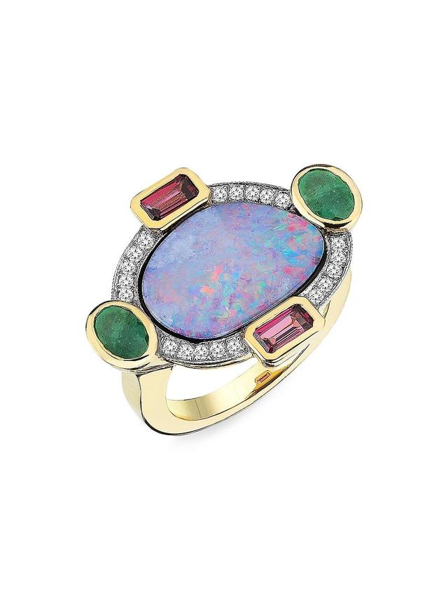 Womens Focus Two-Tone 14K Gold & Multi-Gemstone Ring Product Image