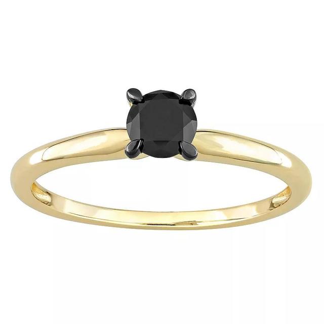 Stella Grace 14k Gold 1/2 Carat T.W Black Diamond Solitaire Ring, Womens Product Image