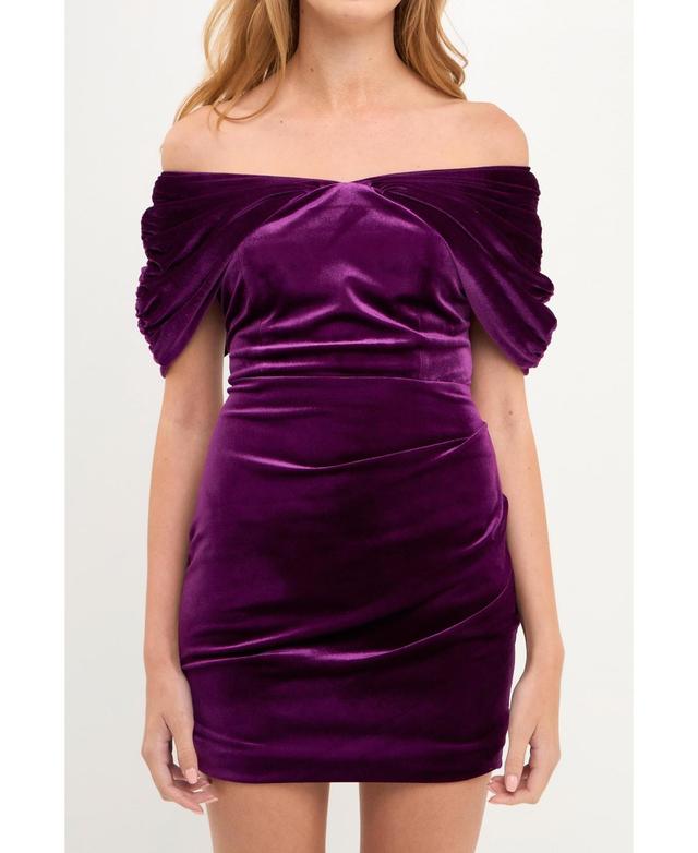 Womens Velvet Mini Dress Product Image