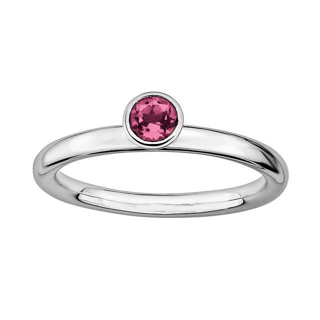 Stacks & Stones Sterling Silver Pink Tourmaline Stack Ring, Womens Product Image