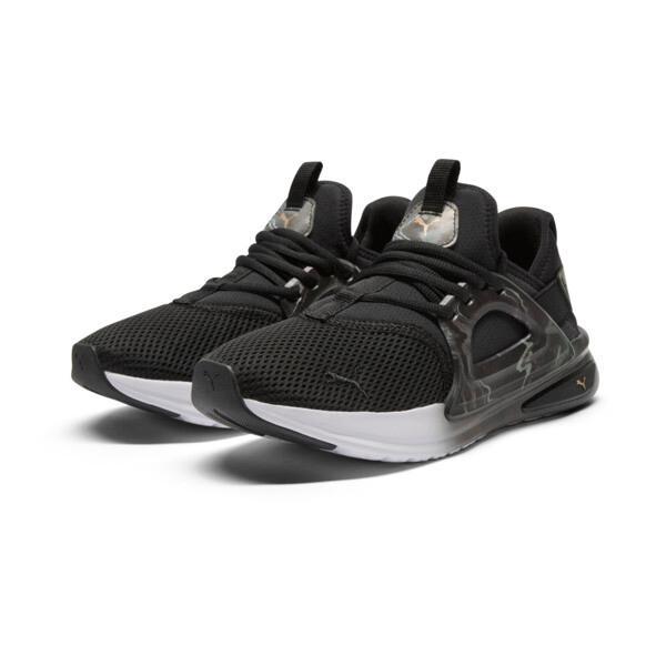 PUMA Softride Enzo Evo Geode Glow Women's Wide Sneakers in Black/Gold Product Image