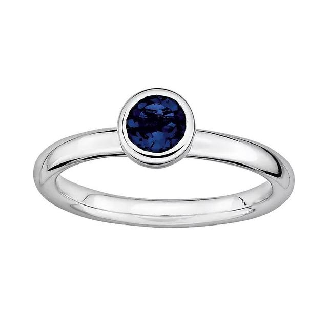 Stacks & Stones Sterling Sterling Silver Lab-Created Sapphire Stack Ring, Womens Grey Product Image