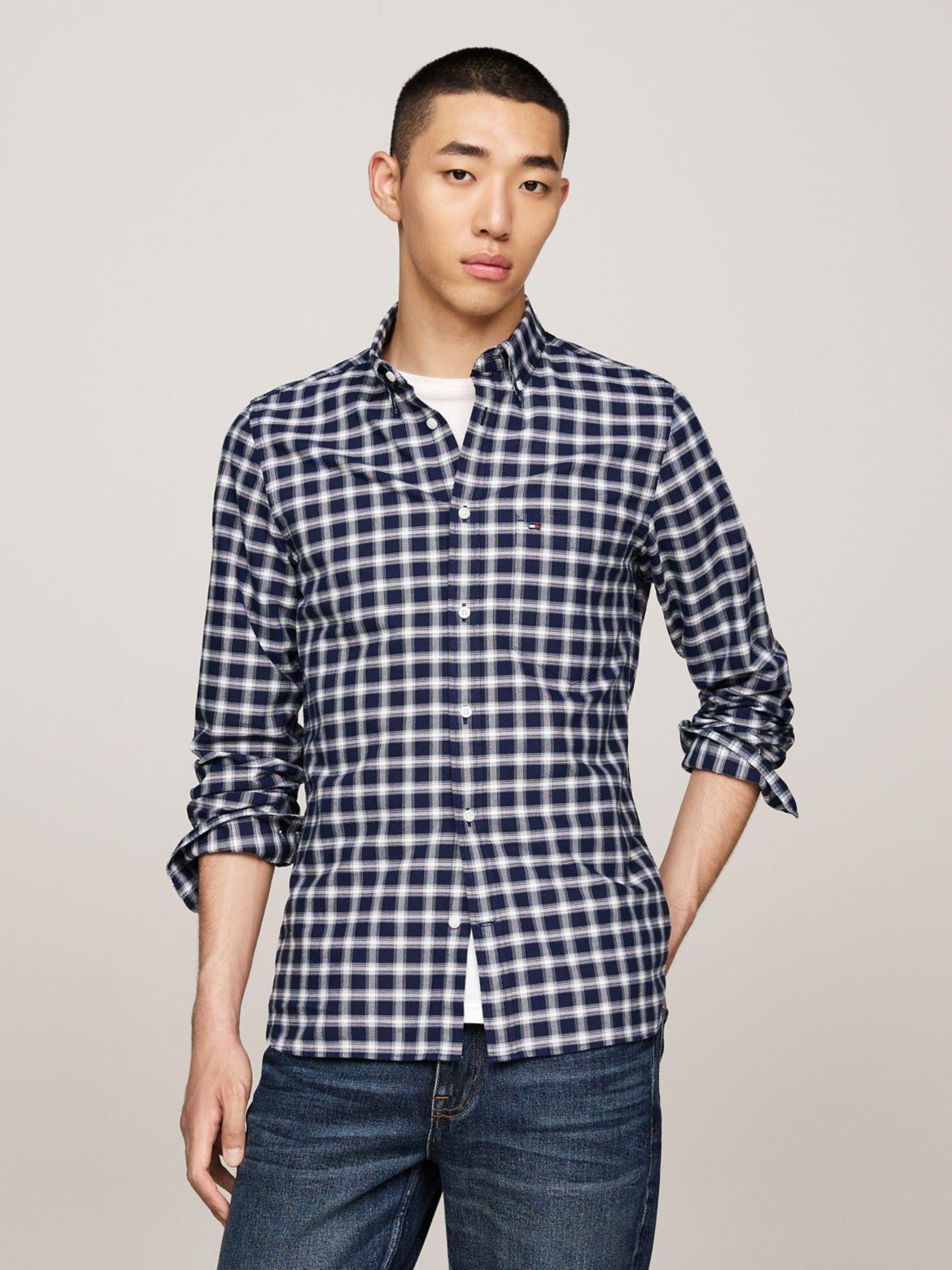 Tommy Hilfiger Men's Slim Fit Blur Check Oxford Shirt Product Image