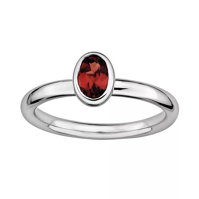 Stacks & Stones Sterling Silver Garnet Stack Ring, Womens Red Product Image