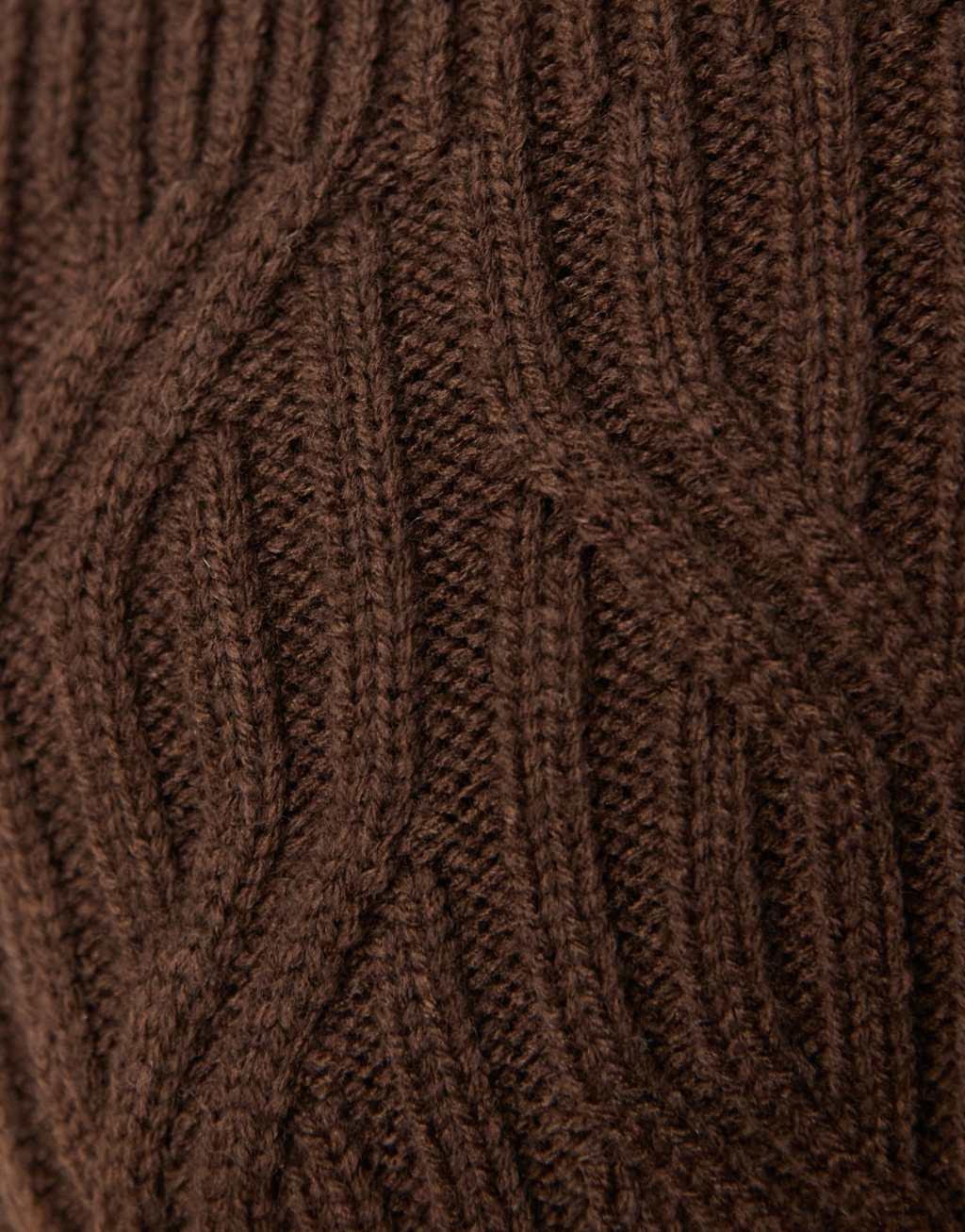 ASOS DESIGN cable knit balaclava in brown Product Image