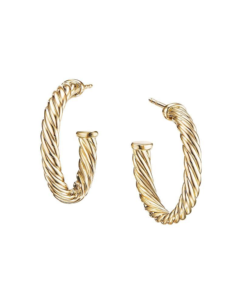 Womens Cablespira Hoop Earrings in 18K Yellow Gold Product Image