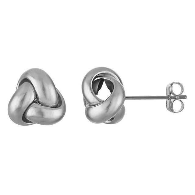 Giorgio di Vicenza 14k White Gold Love Knot Earrings, Womens Product Image