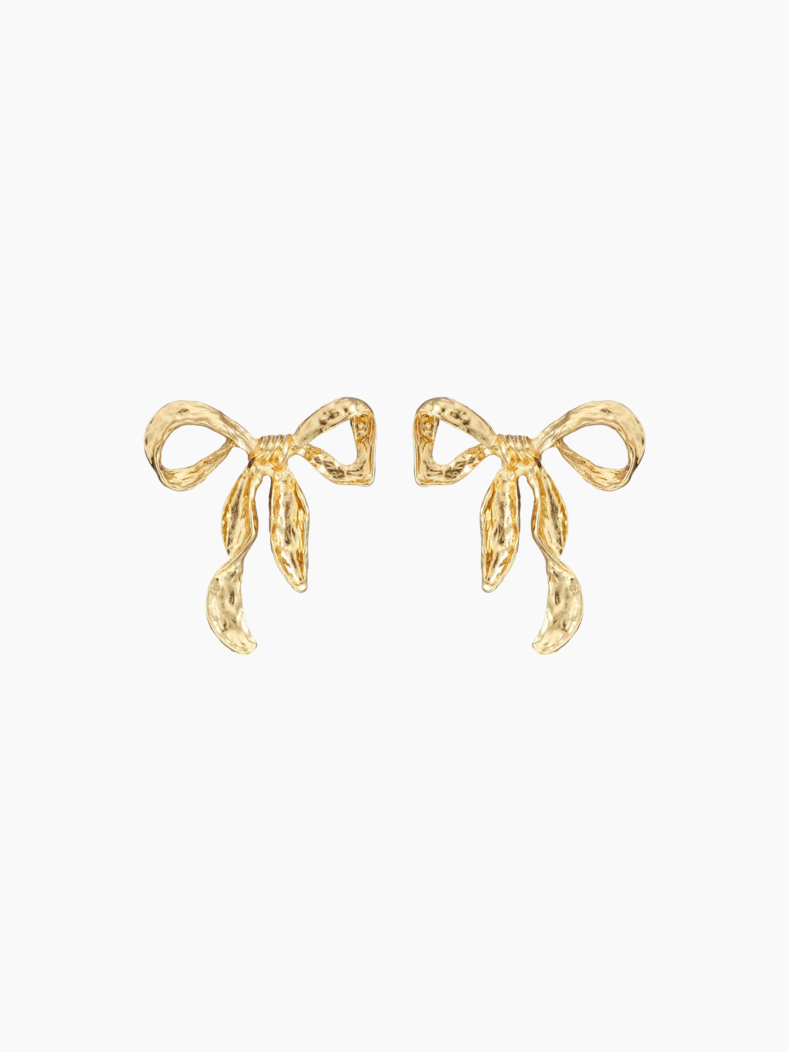 METALLIC BOWKNOT EAR STUDS Product Image