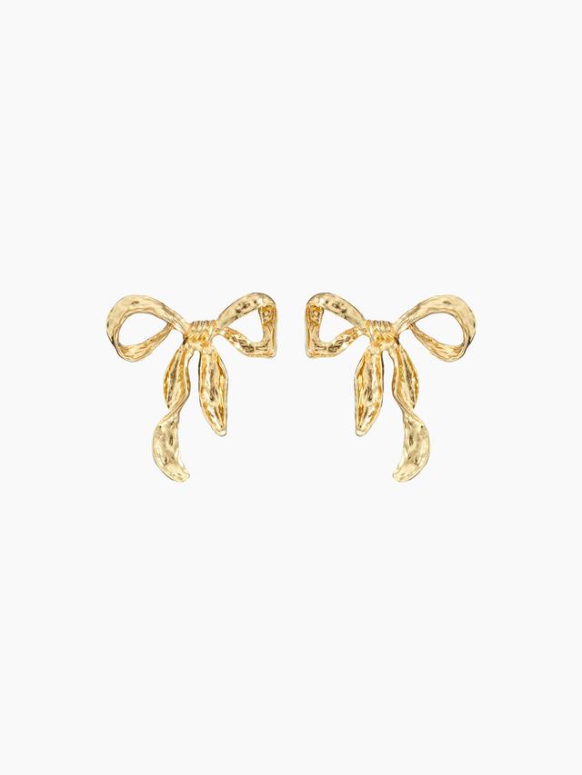 METALLIC BOWKNOT EAR STUDS Product Image