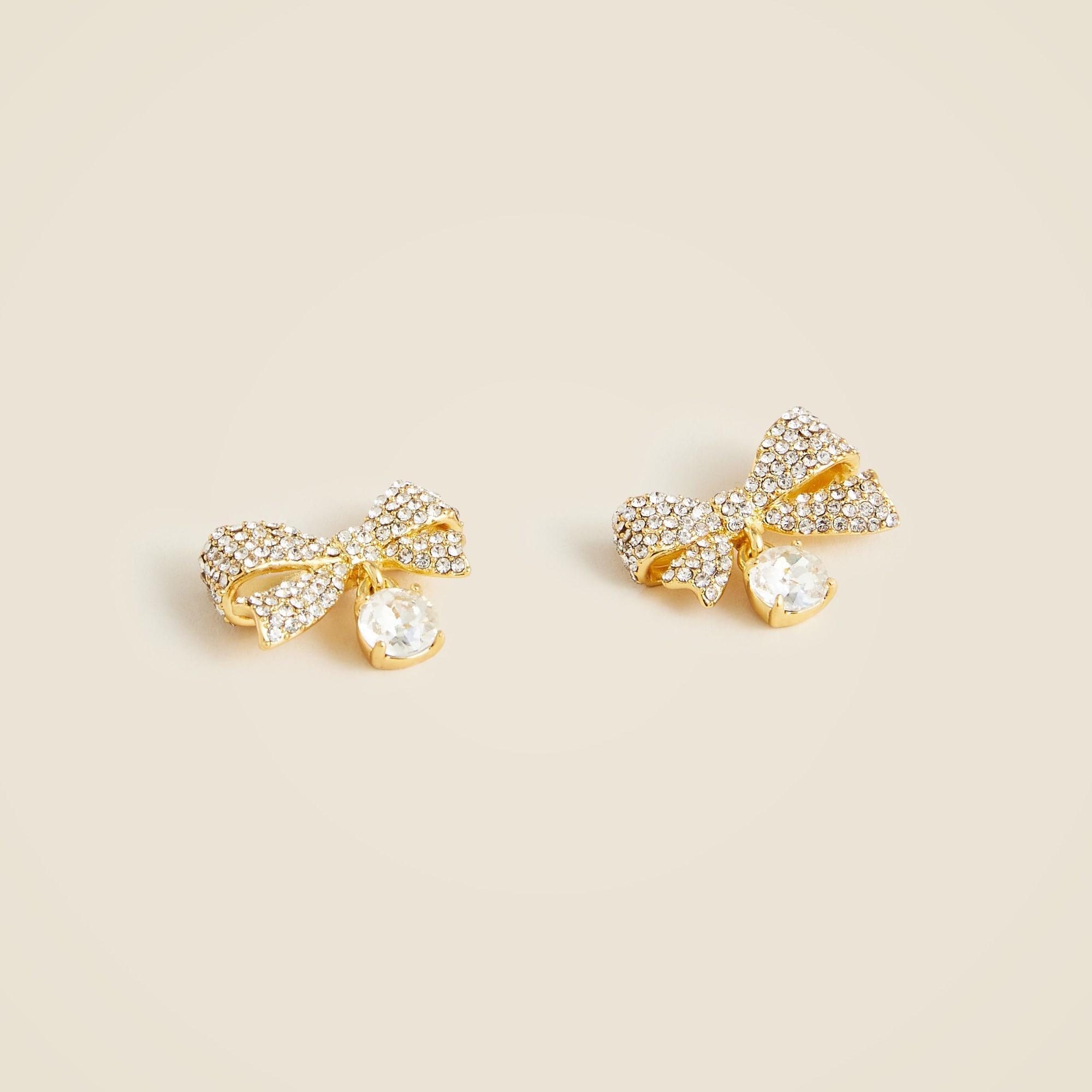 Pavé bow drop earrings Product Image