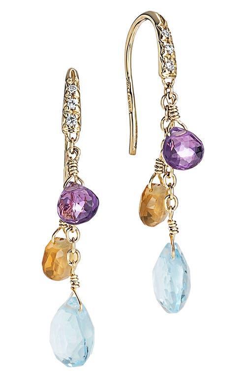 Womens Paradise 18K Yellow Gold & Mixed-Stone Short Drop Earrings Product Image