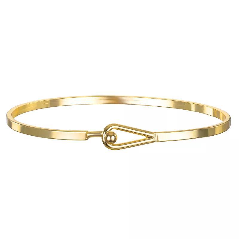 Emberly Gold Tone Hook Closure Bangle Bracelet, Womens, None Product Image