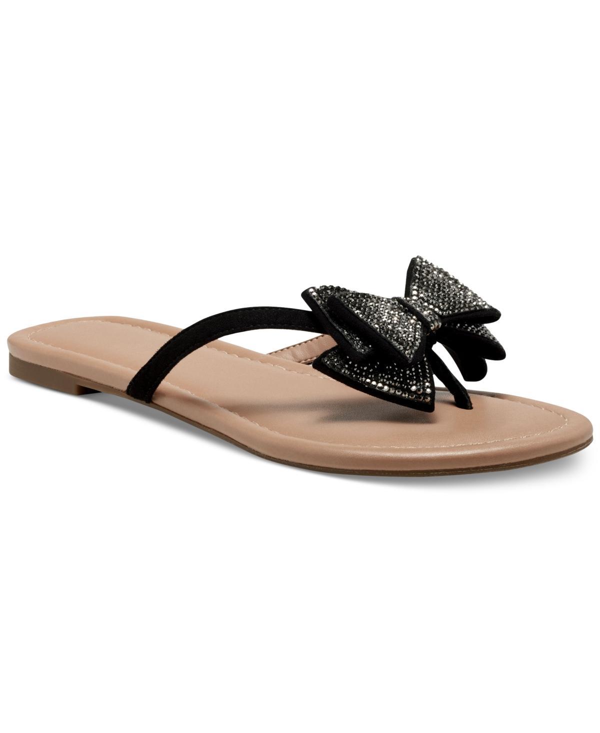 I.n.c. International Concepts Womens Mabae Bow Flat Sandals, Created for Macys - Pearl Product Image