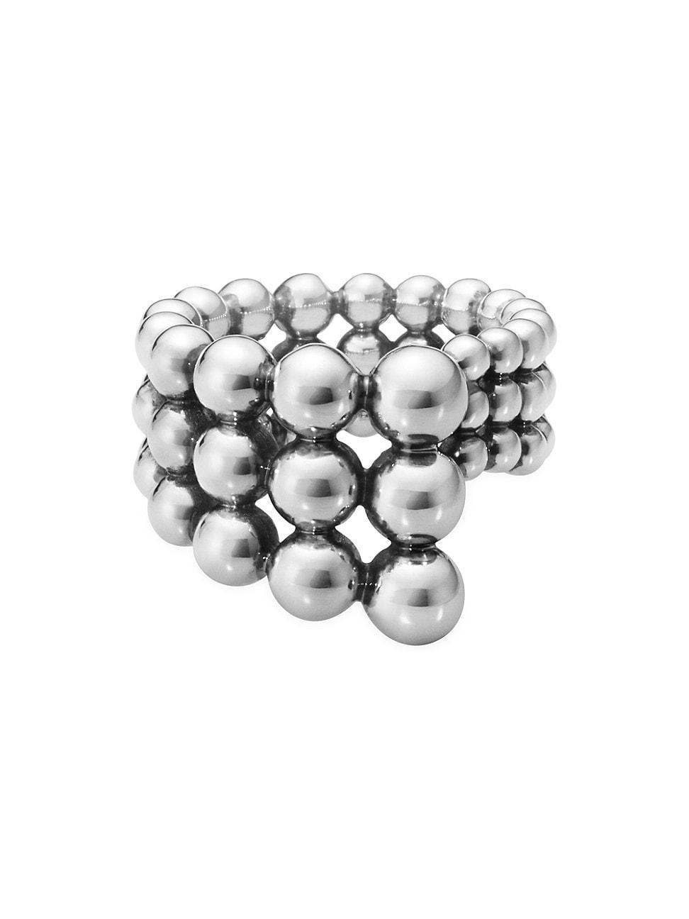 Womens Moonlight Grapes Sterling Silver Beaded Ring Product Image